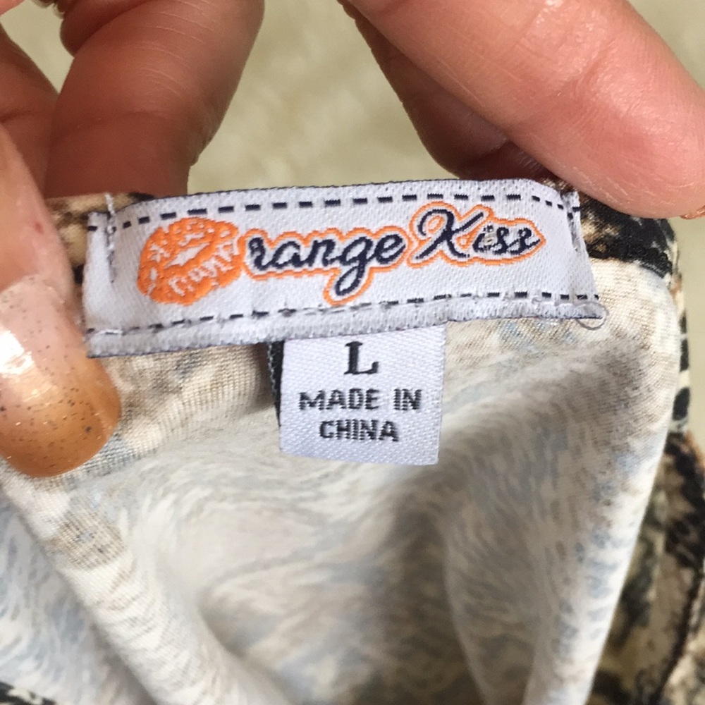NWT Orange Kiss snake print on trend topjuniors L - Picture 5 of 8